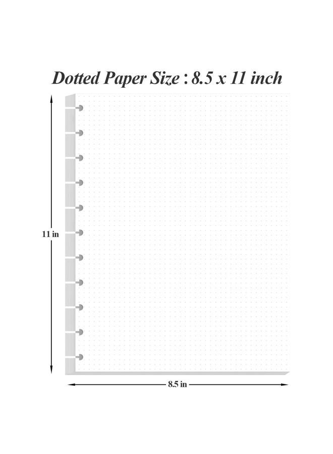 Yaridar A4 TUL Discbound Dotted Refill Paper, 11-Disc Dot Grid Filler Paper, 100Sheets / 200Pages Loose-Leaf Paper, 100gsm White Paper, 8.5'' x 11'' - Image 5