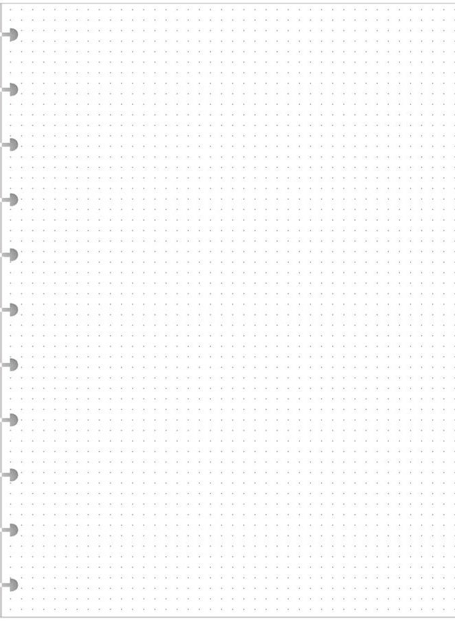 Yaridar A4 TUL Discbound Dotted Refill Paper, 11-Disc Dot Grid Filler Paper, 100Sheets / 200Pages Loose-Leaf Paper, 100gsm White Paper, 8.5'' x 11'' - Image 1