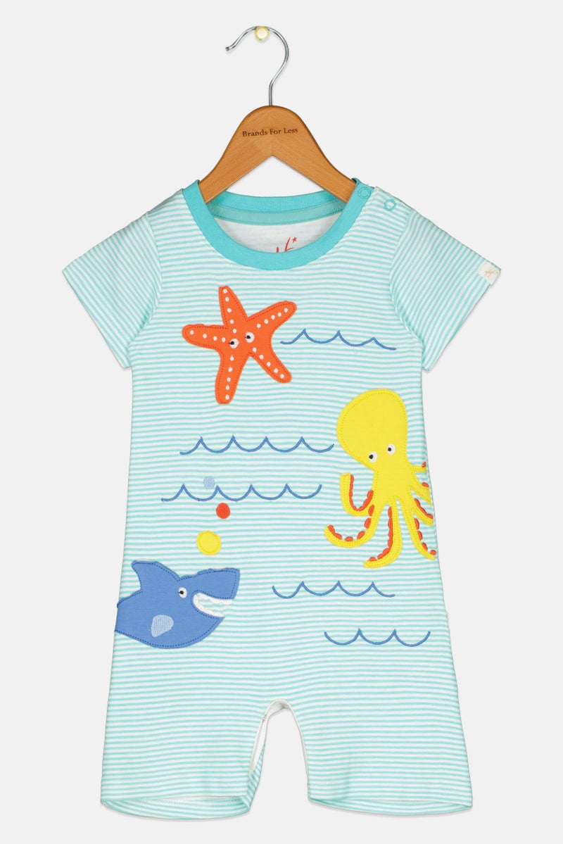 Hamleys Toddlers Boy Stripe Short Sleeve Jumpsuit, Multicolor - Image 3