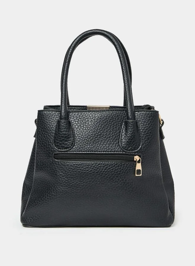Styli Pebble Textured Handbag with Purse Set