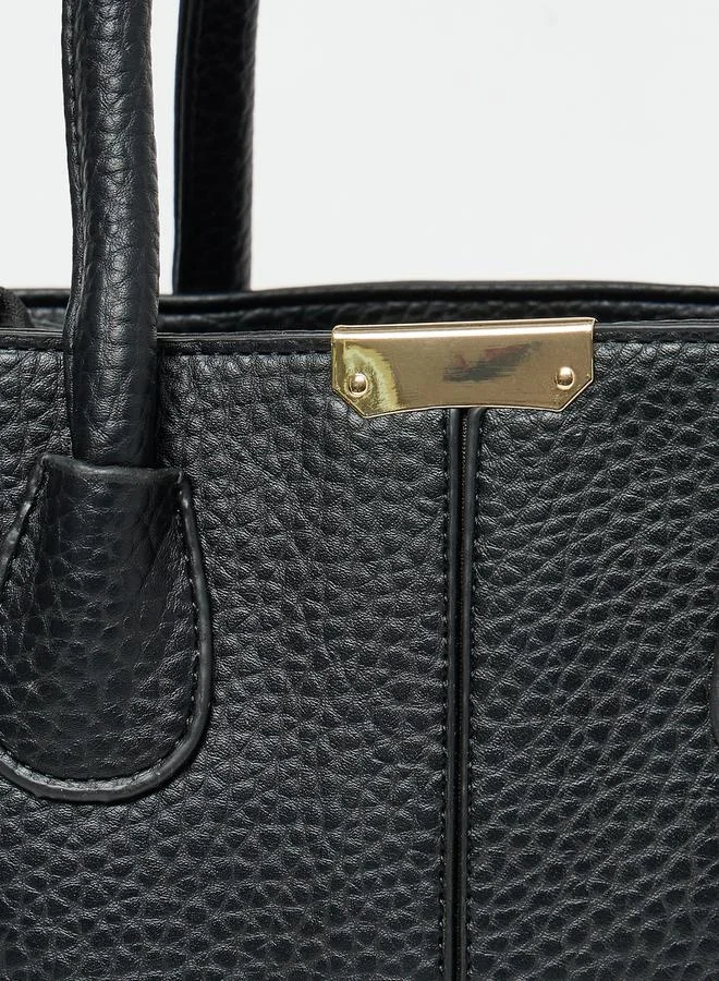 Styli Pebble Textured Handbag with Purse Set