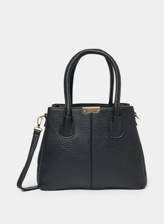 Styli Pebble Textured Handbag with Purse Set