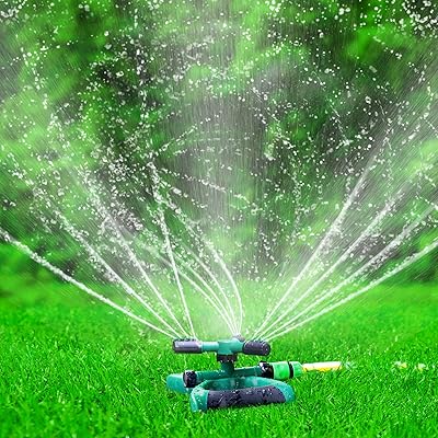LAOZHOU LAOZHOU Sprinkler Rotating Lawn Sprinklers Large Area Coverage Water Sprinkler for Garden Yard Lawns Oscillating Hose  - Image 1