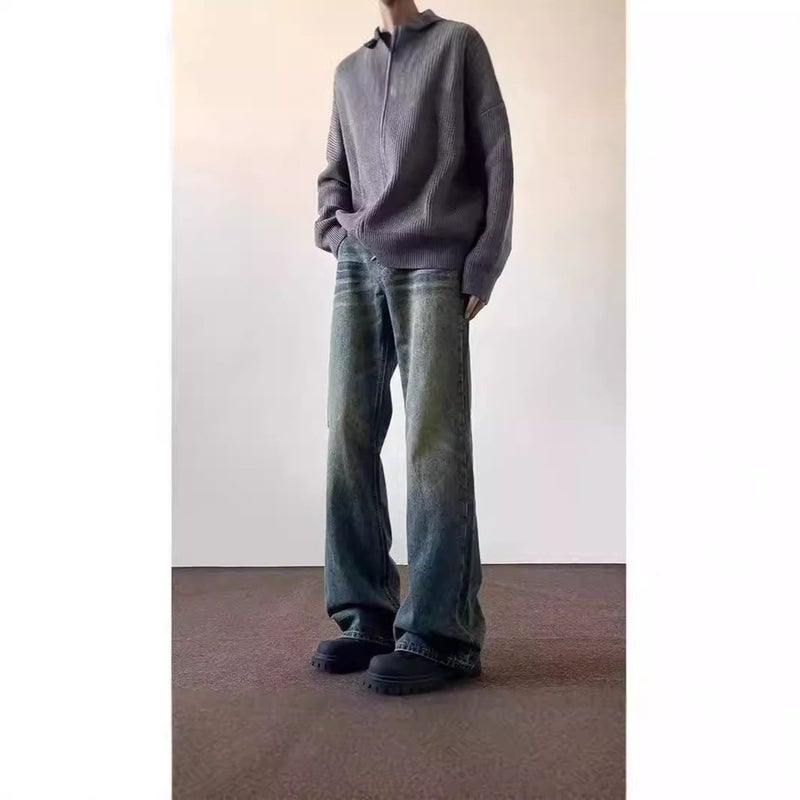 Unisex Classic Denim Jeans Loose Fit Daily Outdoor Wear - Image 3