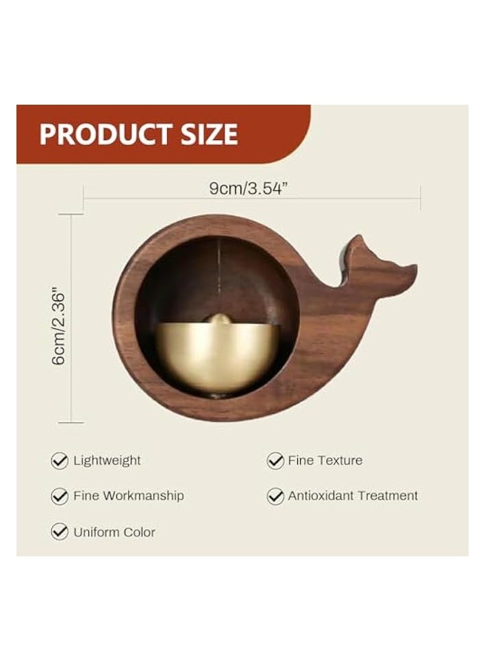 erorex Magnetic Door Chime Wooden Whale Shaped Embedded Door Bell Dopamine Bell Welcome Decorative for Home Decor, Shopkeepers Chime, 9.2x6.2x3.5cm - Image 3