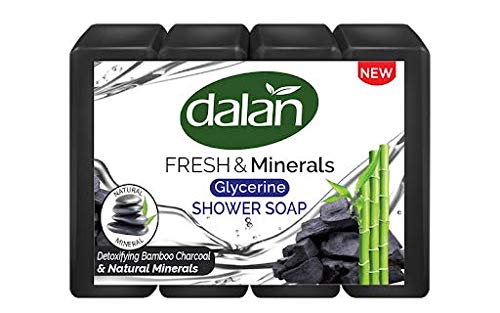 Dalan Glycerine Soap  FRESH  Minerals Bamboo Charcoal Purifying Shower Soap 150 GM x 4 - Image 1