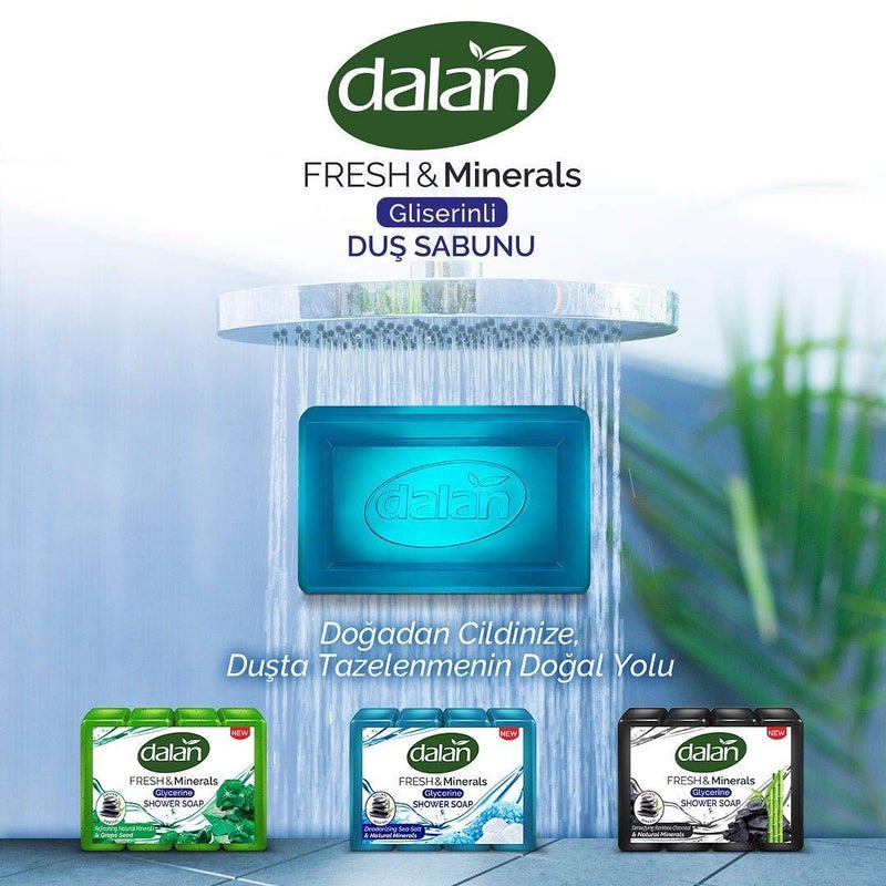 Dalan Glycerine Soap  FRESH  Minerals Bamboo Charcoal Purifying Shower Soap 150 GM x 4 - Image 4