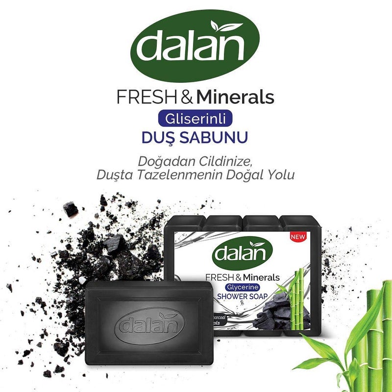 Dalan Glycerine Soap  FRESH  Minerals Bamboo Charcoal Purifying Shower Soap 150 GM x 4 - Image 3