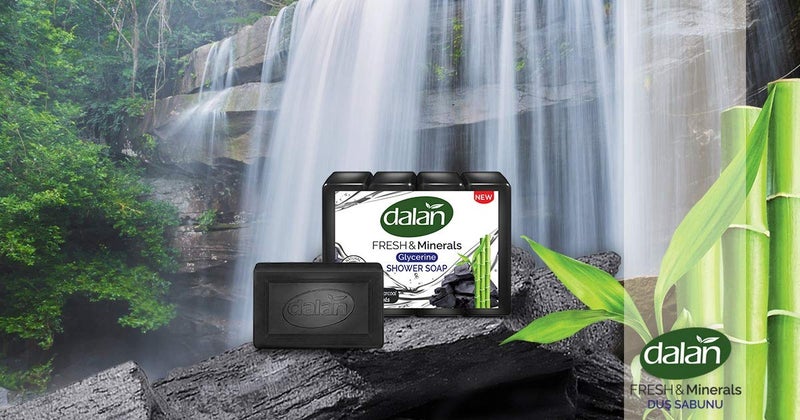 Dalan Glycerine Soap  FRESH  Minerals Bamboo Charcoal Purifying Shower Soap 150 GM x 4 - Image 2