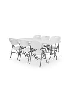 SunBoat Commerce Portable folding 6-seater dining set with a 6ft table | Outdoor - Indoor use  - Image 1