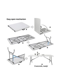 SunBoat Commerce Portable folding 6-seater dining set with a 6ft table | Outdoor - Indoor use  - Image 2
