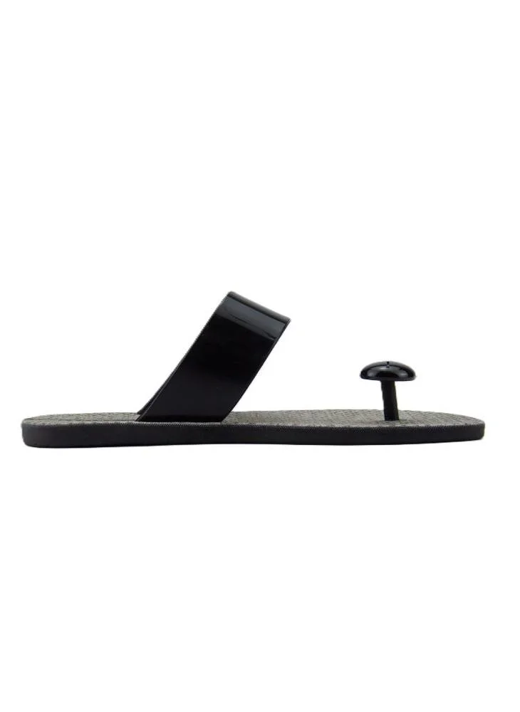 Voices Look Sardenha Women'S With Printed Sole Single Strap Sandals - Black