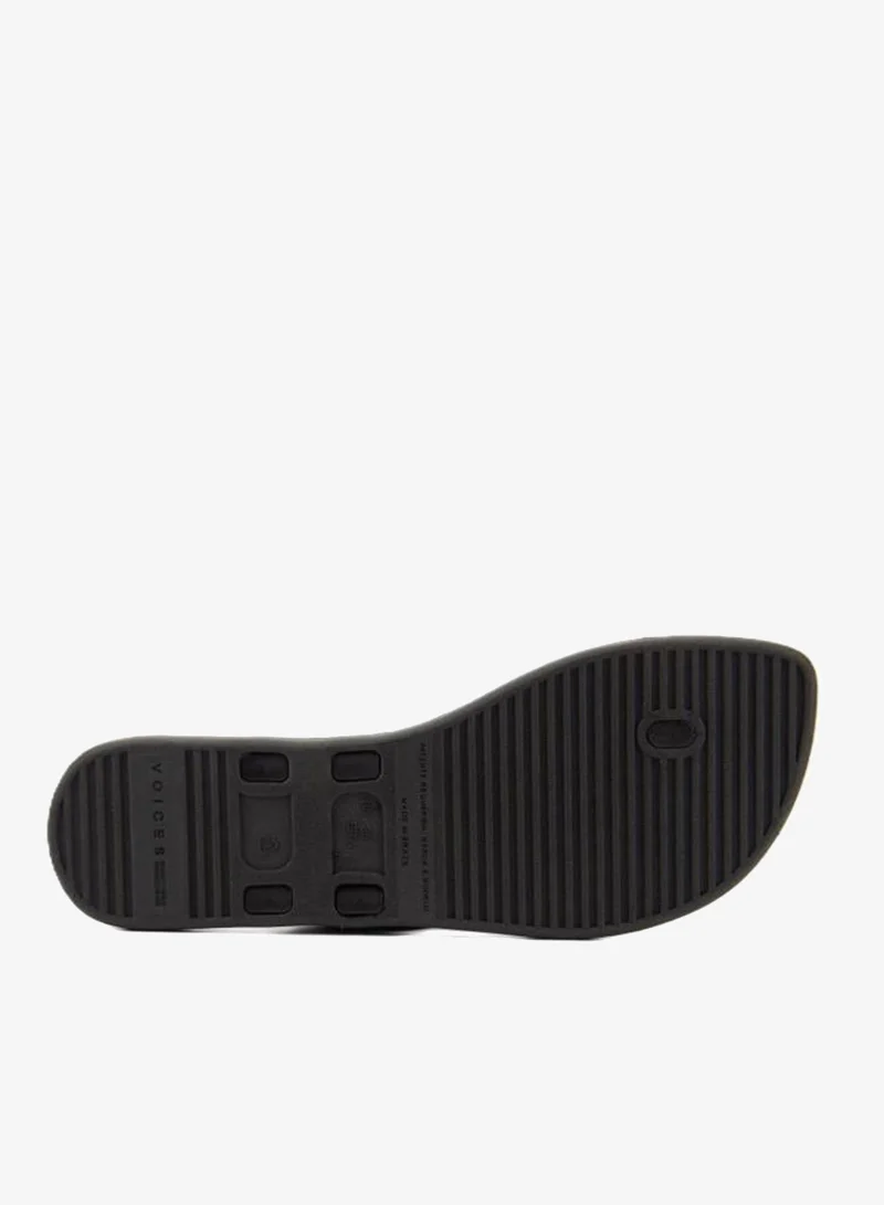 Voices Black-Palha-Black Look Sardenha Women'S With Printed Sole Single Strap Sandals - Black for Women | Best Price UAE