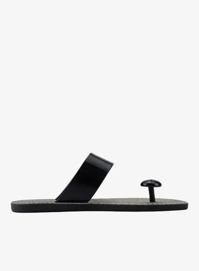 Voices Look Sardenha Women'S With Printed Sole Single Strap Sandals - Black