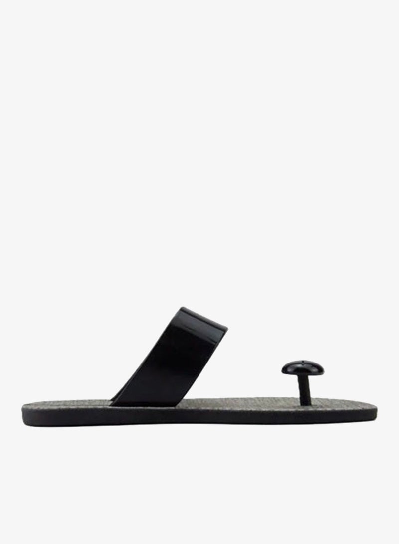 Voices Look Sardenha Women'S With Printed Sole Single Strap Sandals - Black - Image 1