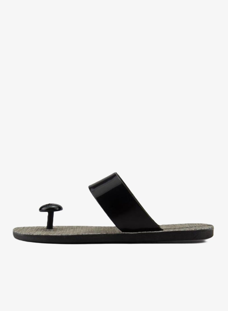 Voices Look Sardenha Women'S With Printed Sole Single Strap Sandals - Black - Image 3