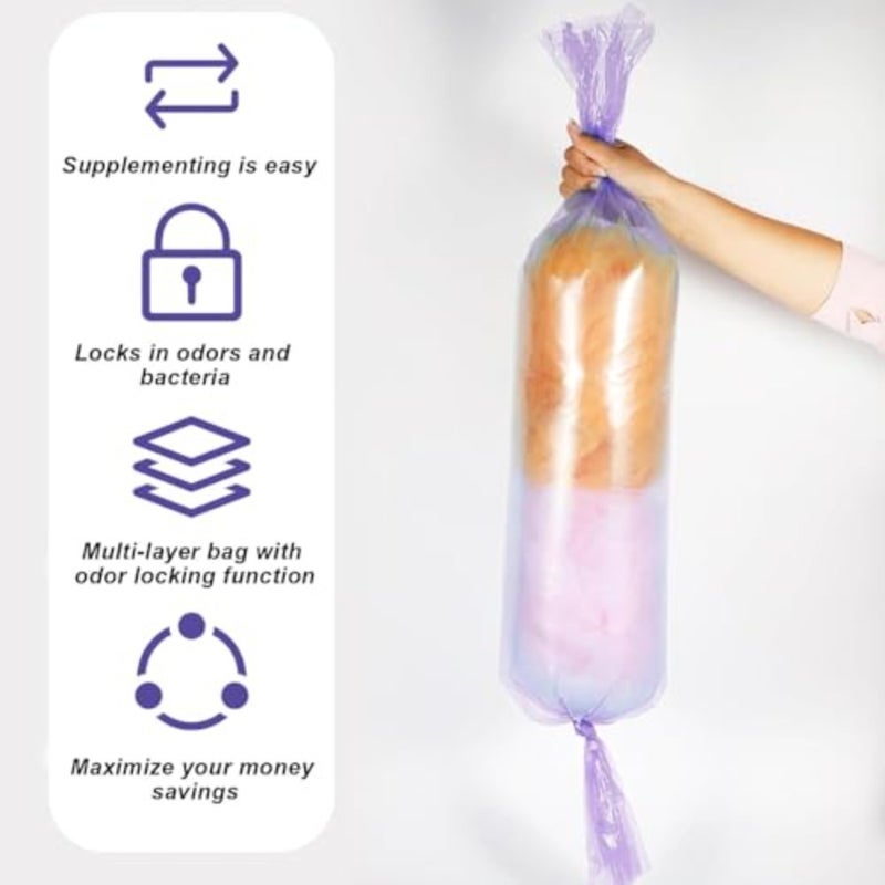 Nappy Bin Refill Bags, Universal, Fits Tommee Tippee, Twist Click, AngelCare, Genie, Foppapedretti, Smellproof, Diaper Pail Refills, Holds Up to 280 Diapers Each - Image 5