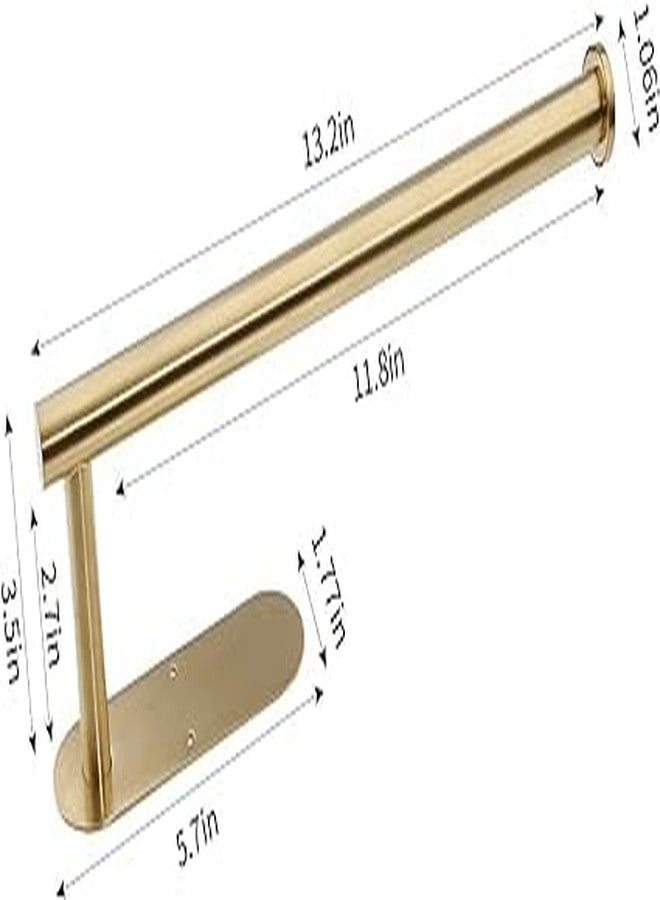 Fliverly Self Adhesive Paper Towel Holder Under Cabinet Mount, Wall Mounted Paper Towel Roll Holder for Kitchen, Bathroom, Wall - SUS304 Stainless Steel (Gold) - Image 2