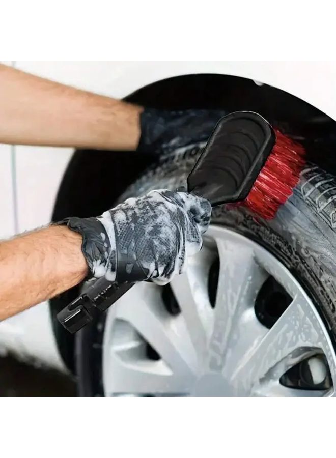 فرشاة غسيل السيارات ذات المقبض الطويل، شعيرات حمراء ناعمة، أداة تنظيف جسم السيارة والإطارات - Image 2