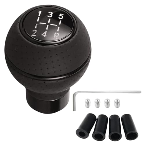 SARTE Gear Knob 5 Speed Universal Fit – Premium Round Ball Shifter Handle for Manual Cars | Anti-Slip Dotted Design with Sporty Glossy Black Ring | Gear Lever Replacement for Most Vehicles (Black) - Image 1
