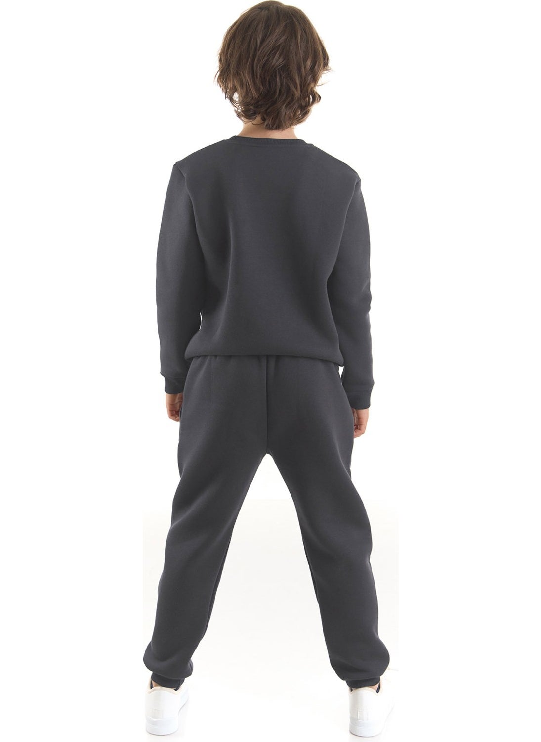 Mshb&G - Plain Dark Grey Boy's Tracksuit Bottom Top Set - Image 1