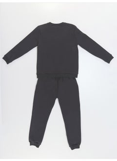 Mshb&G Plain Dark Grey Boy's Tracksuit Bottom Top Set  - Image 5