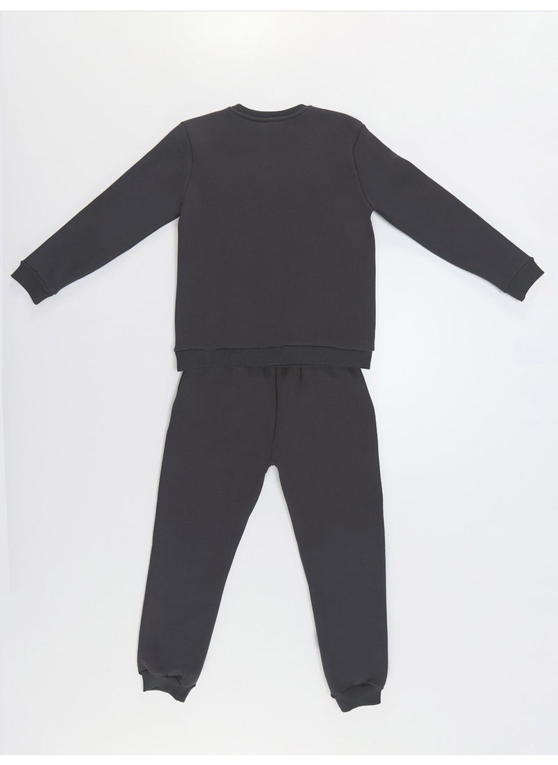 Mshb&G - Plain Dark Grey Boy's Tracksuit Bottom Top Set - Image 1