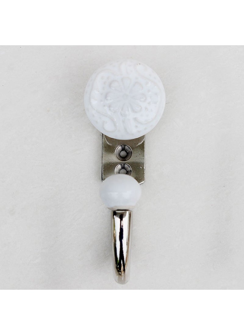 Indian-Shelf IndianShelf 1 Piece White Decorative Wall Hooks for Hanging Kids Ceramic Zinc Unique Coat Rack Wall Mounted Towel Holder Luxury Hanger  - Image 2