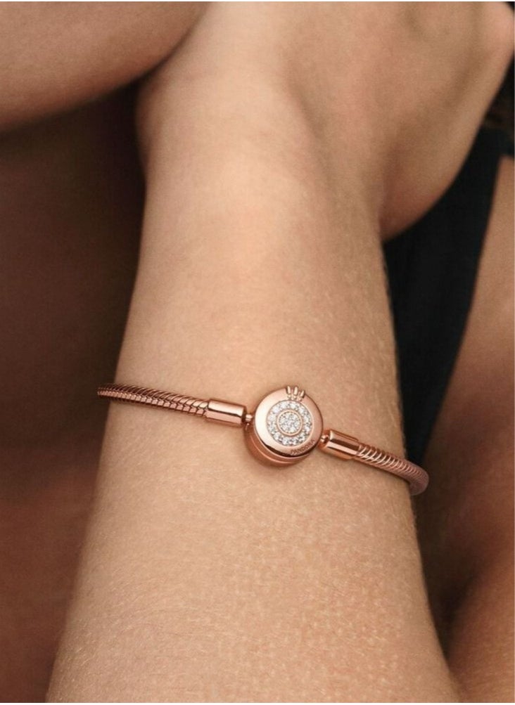 EVEREEN Sparkling Crown O Snake Chain Bracelet for Women Circumference 18cm  - Image 3