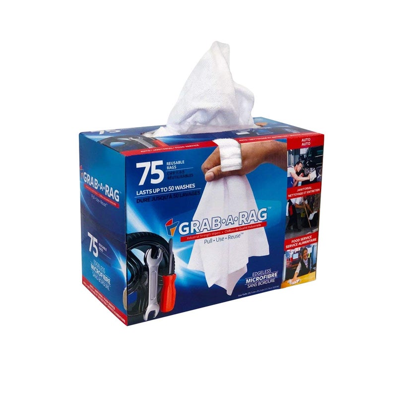 GrabaRag Microfiber Cleaning Cloth Soft Highly Absorbent LintFree StreakFree Reusable Microfiber Towel Wipes for House Kitchen Bathroom Car Electronics TV Screen Pack of 75 117 x 123