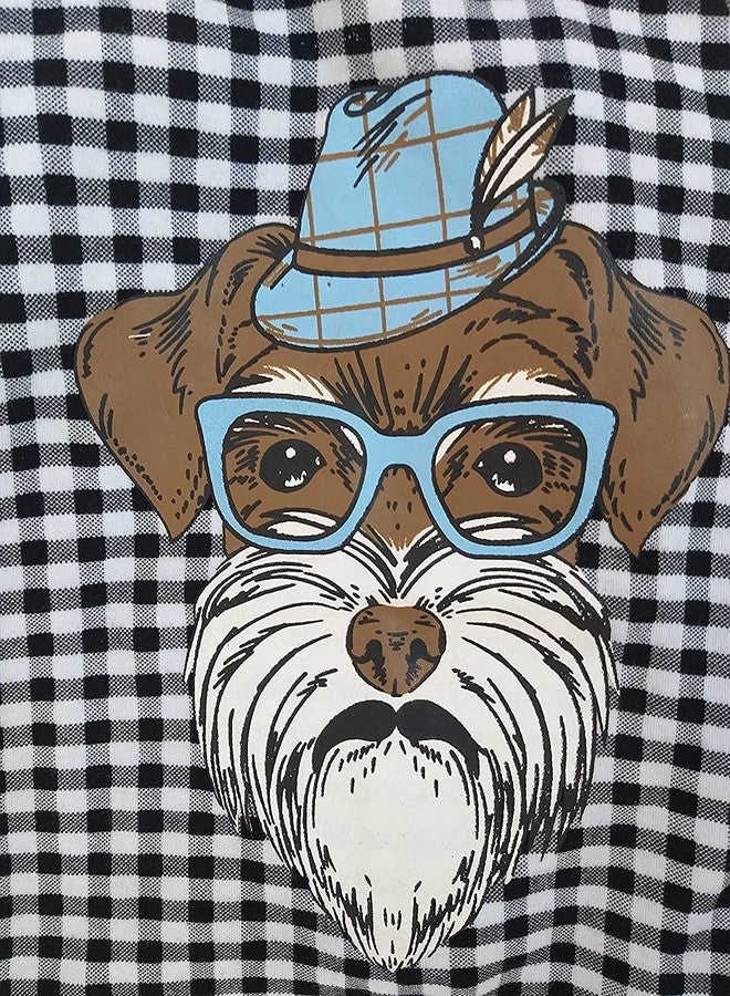 Gojira/Pet/Dog/Cat Cotton Stylish Hoodie - Check Pattern (Black & White) (M) - Image 4