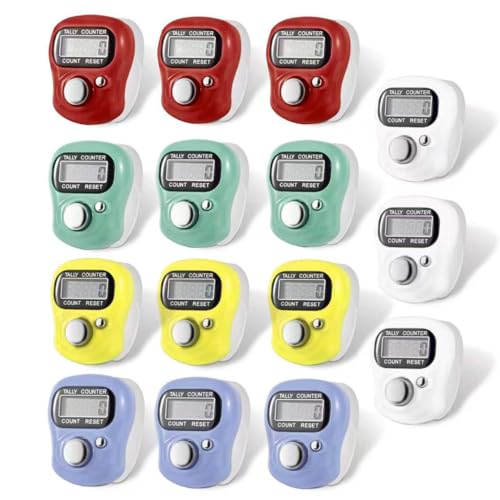 TESEAS Electronic Finger Counter 5Digit Number Count Clicker Mini LCD Digital Display Hand Tally Counter Resettable Counters Clickers for Knitting Crochet Coaching Lap Golf Toddler Fidget 15 Colors - Image 1