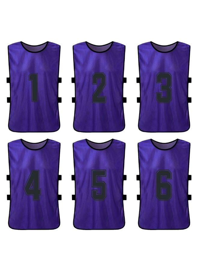 إسكدنيا أخياش تدريب للأطفال، سترات تدريبية مرقمة ل Jerseys كرة القدم كرة السلة - مجموعة من 6، قمصان تدريب لكرة السلة، كرة القدم، كرة اليد (بنفسجي) - Image 3