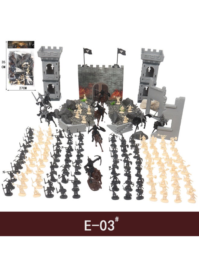 Knight Assembly Set 254pcs Children's Diy Educational Toys Medieval Castle Soldier Model Building Blocks Puzzle Toys-Color:Knight Set 254PCs  - Image 2