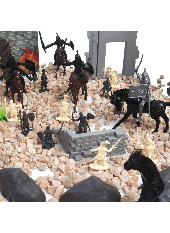 Knight Assembly Set 254pcs Children's Diy Educational Toys Medieval Castle Soldier Model Building Blocks Puzzle Toys-Color:Knight Set 254PCs  - Image 5
