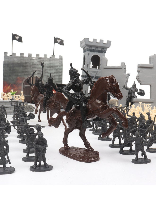 Knight Assembly Set 254pcs Children's Diy Educational Toys Medieval Castle Soldier Model Building Blocks Puzzle Toys-Color:Knight Set 254PCs  - Image 3