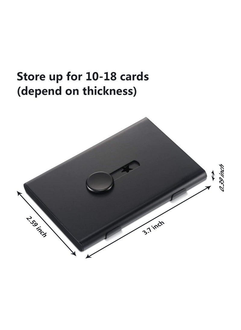 SYOSI Business Card Holder, Thumb-Drive Business Card Case, Slide Out Business Card Holders, Stainless Steel Card Holder Card Case, Excellent Design for Men and Women, 2 Pack  - Image 4