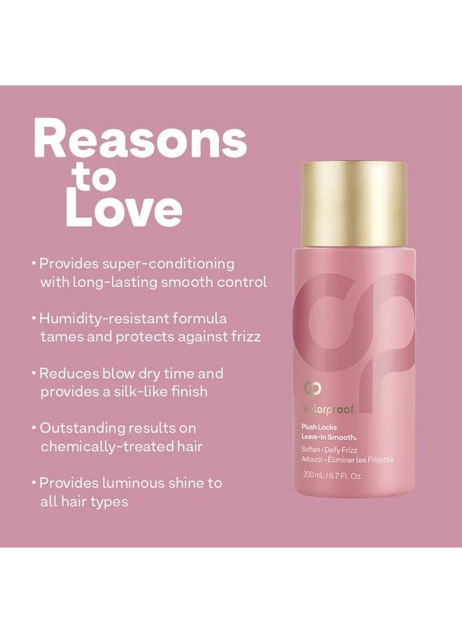 ColorProof Evolved Color Care - Plush Locks Leavein Smooth Anti Frizz Smoothing Lotion Protects & Reduces Blow Dry Time Controls Frizz & Adds Shine Sulfatefree Vegan 6.7Fl Oz - Image 1