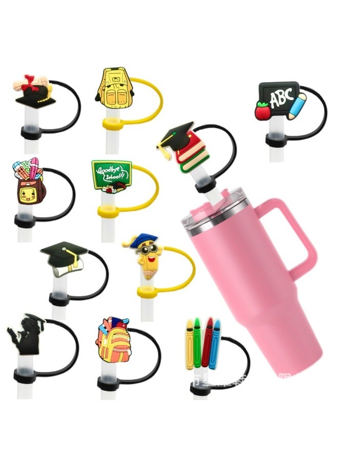 Graduation Season Theme Straw Cap Reusable Straw Plug Cute Cartoon Dust Cap Straw Cap Wholesale-Color:25-Specifications:8mm - Image 4