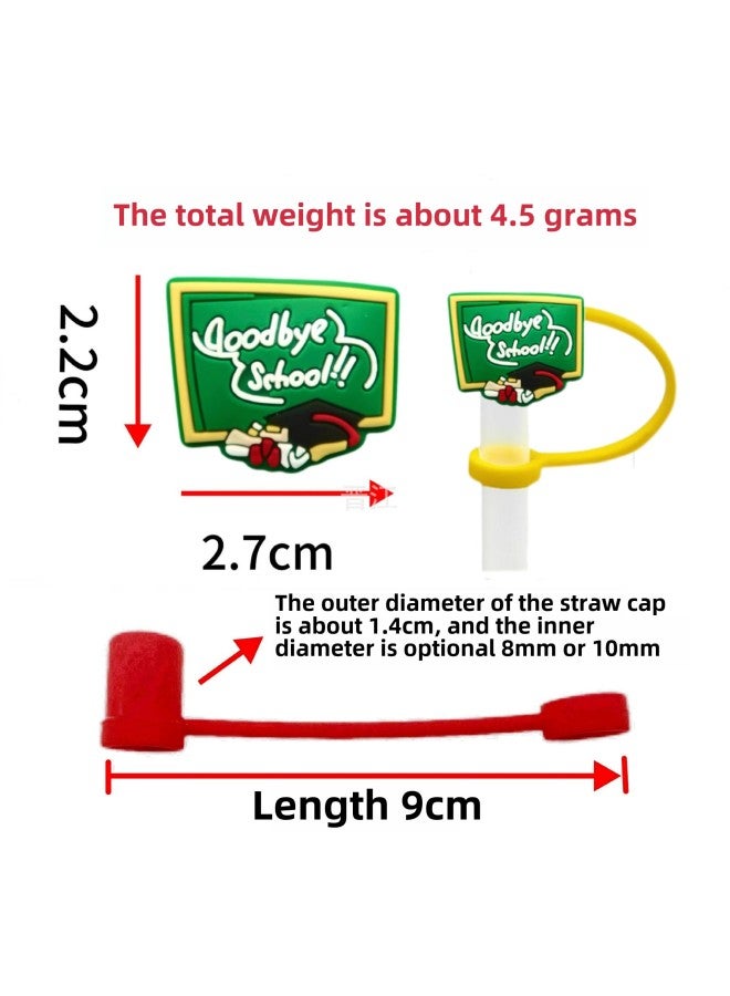 Graduation Season Theme Straw Cap Reusable Straw Plug Cute Cartoon Dust Cap Straw Cap Wholesale-Color:25-Specifications:8mm - Image 5