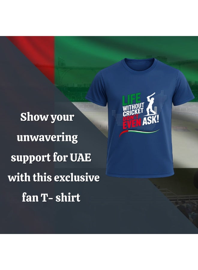 تيشيرت لاعب الكريكيت الرياضي في الإمارات العربية المتحدة - تيشيرت رجالي بأكمام قصيرة ورقبة دائرية يسمح بمرور الهواء - مثالي لممارسة الكريكيت وجلسات التدريب والملابس الرياضية اليومية - Image 4