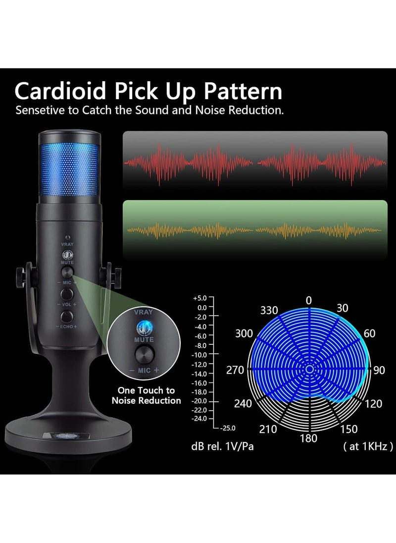 TIGER High-Quality Gaming Microphone – Condenser USB Mic with RGB Control, One-Touch Mute for PC, Laptop, PS4/PS5, Twitch & YouTube Streaming  - Image 4