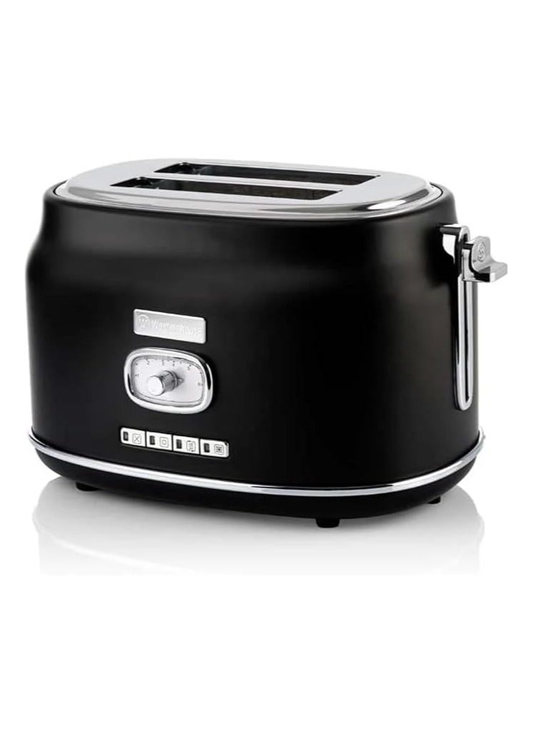 Westinghouse USA Retro 2-Slice Bread Toaster – Black | 6 Browning Levels, Self-Centering Slots, Crumb Tray, Warming Rack (UAE Version) - 2 Years Warranty - Image 1