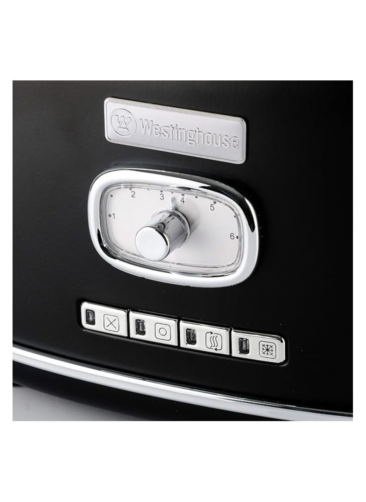 Westinghouse - Retro Series 2-Slice Toaster 815W - Black | High-Power Toaster for Even Toasting, Bagels & More - Image 1
