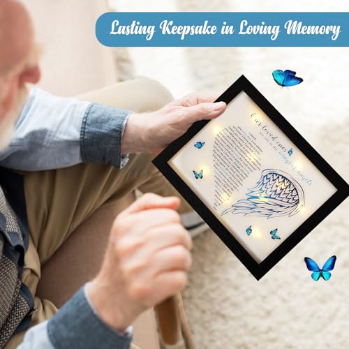 Fabuday Memorial Gifts LED Shadow Box - Sympathy Gift in Memory of Loved One Gifts, Rememberance Gift for Loss of Mother Father Mom Dad, Funeral Condolences Bereavement Grief Gifts,Angel Wings - Image 3