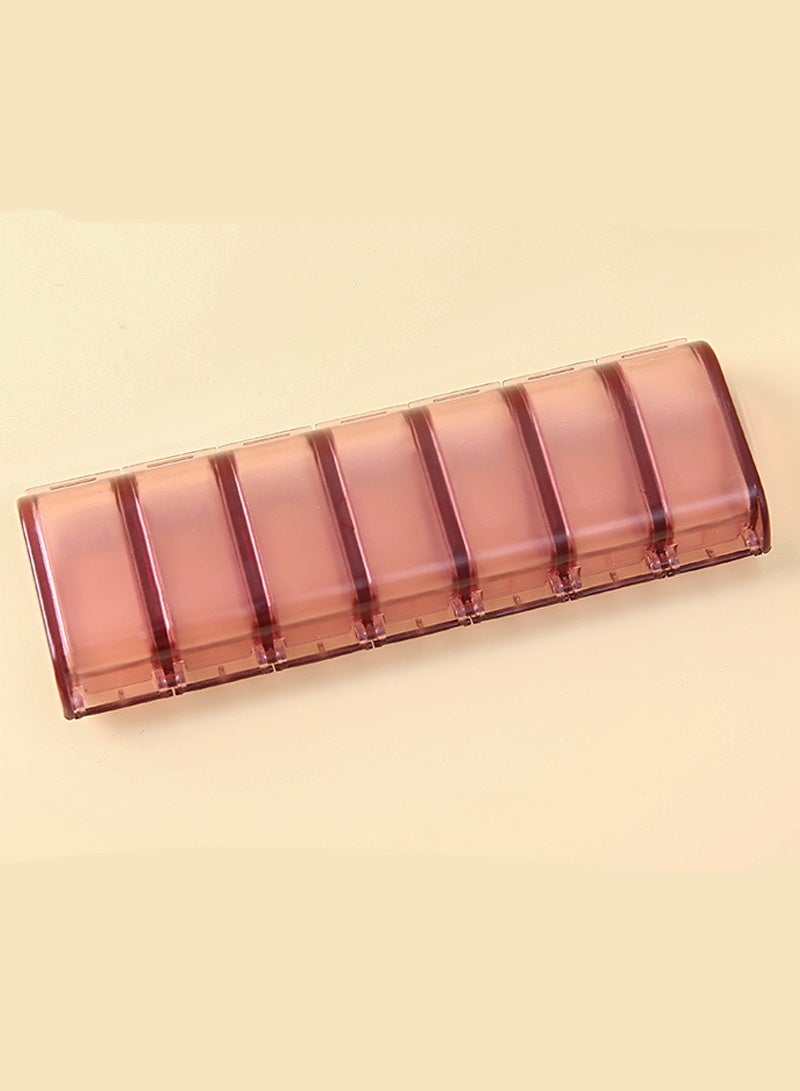 لبونير منظم الأقراص الأسبوعي، علبة أقراص أسبوعية، علبة أقراص أسبوعية، علبة أقراص أسبوعية، علبة أقراص لمدة 7 أيام، موزع أقراص دواء يومي كبير الحجم، علبة أقراص يومية للحبوب/الفيتامينات/زيت السمك/المكملات الغذائية (أحمر) - Image 2