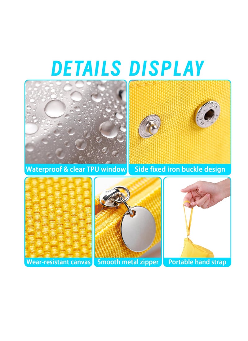 Excefore Big Capacity Pencil Pen Case, Large Pencil Pouch Clear Pen Bag, Portable Stationery Organizer, for College Teens Girls Back to School Supplies (Yellow)  - Image 2