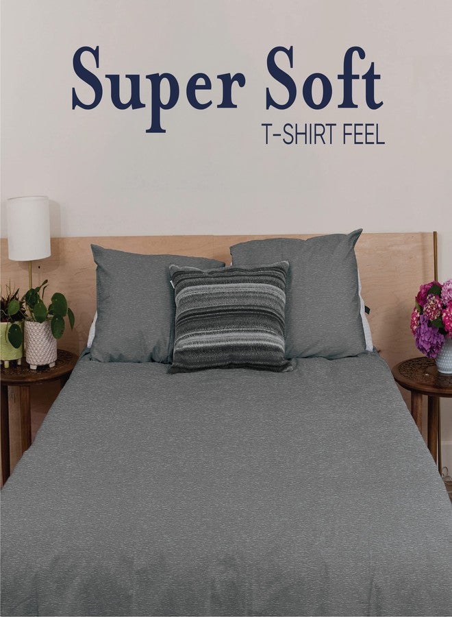Ella Jayne Jersey Knit Sheets Set (4pc) Grey, Poly-Cotton Tshirt Soft Sheets Twin Size, Twin Size, Jersey Knit Twin 10'' Deep Pockets - Image 5