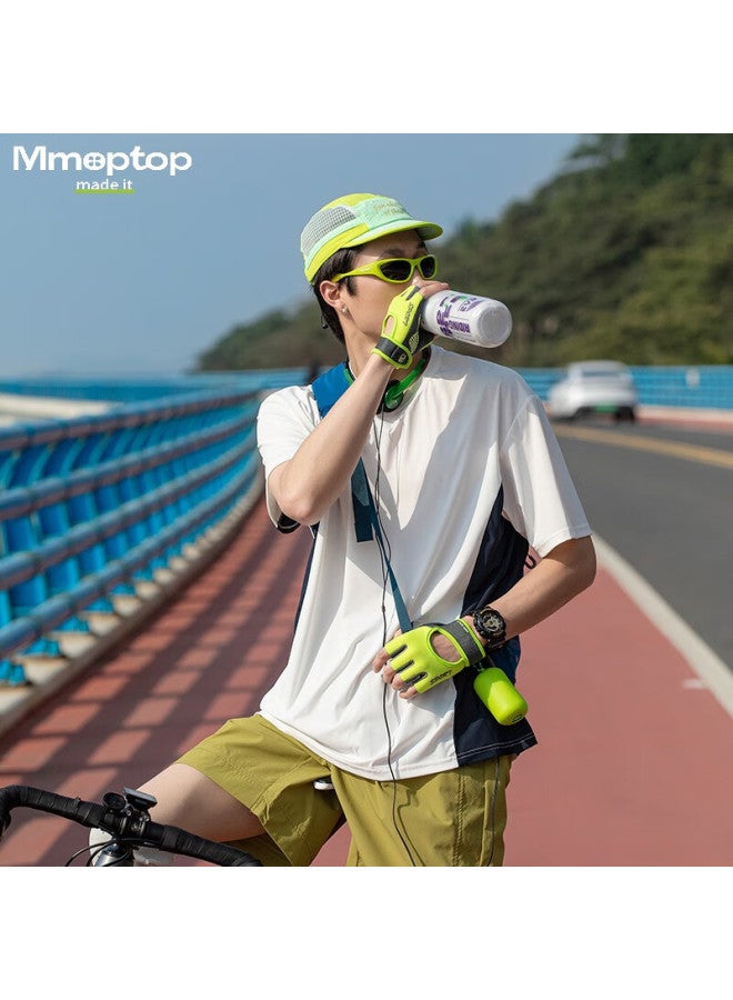 Mmoptop Upf100+ Outdoor Antibacterial Color-Block T-Shirt Summer Men'S Ice Silk Sunscreen Quick-Drying Cool Short Sleeve Mtx02 Moonlight White 2Xl