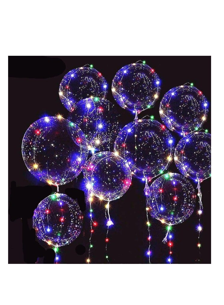 OASIS-TH 10 PACKS LED Bobo Balloons,Transparent LED Light Up Balloons,Helium Style Glow Bubble Balloons With String Lights For Party Birthday Wedding Festival Decorations  - Image 1